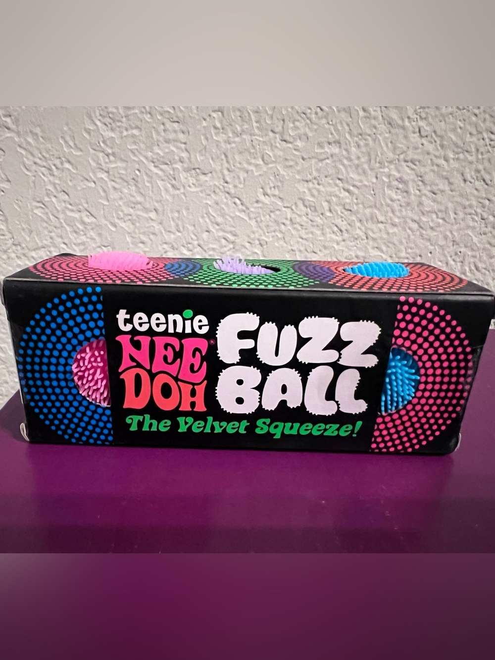 teenie NEE DOH Fuzz Ball Velvet Squeeze - Multi-Color Sensory Toy